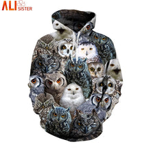 Load image into Gallery viewer, Alisister Owl Hoodies Sweatshirt 3d Full Print Hip Hop EUR Size Sweatshirts Hooded Tracksuit Moletom Sportswear Pullovers